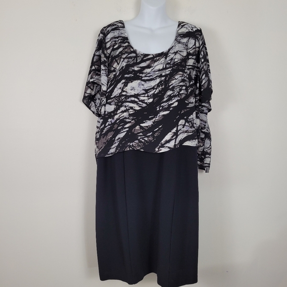 Lane Bryant Black Marble Layered Look‎ Dress - Picture 8 of 8